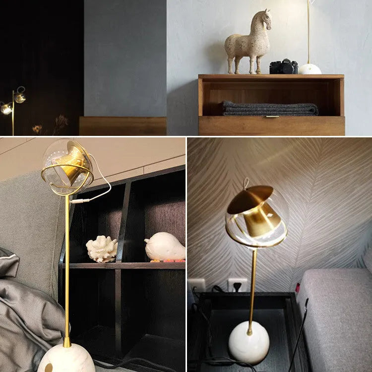 Glass shade dimmable desk lamp with touch switch control and LED lighting