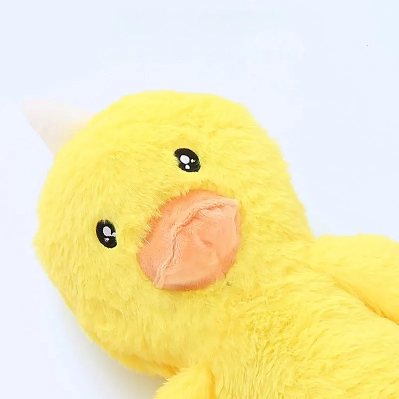 Plush dog toy with sound features for large breeds in pink and yellow colour options
