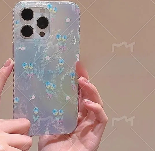 Acrylic hard case for iPhone 11 12 12 Pro with laser gradient star pattern and two style options