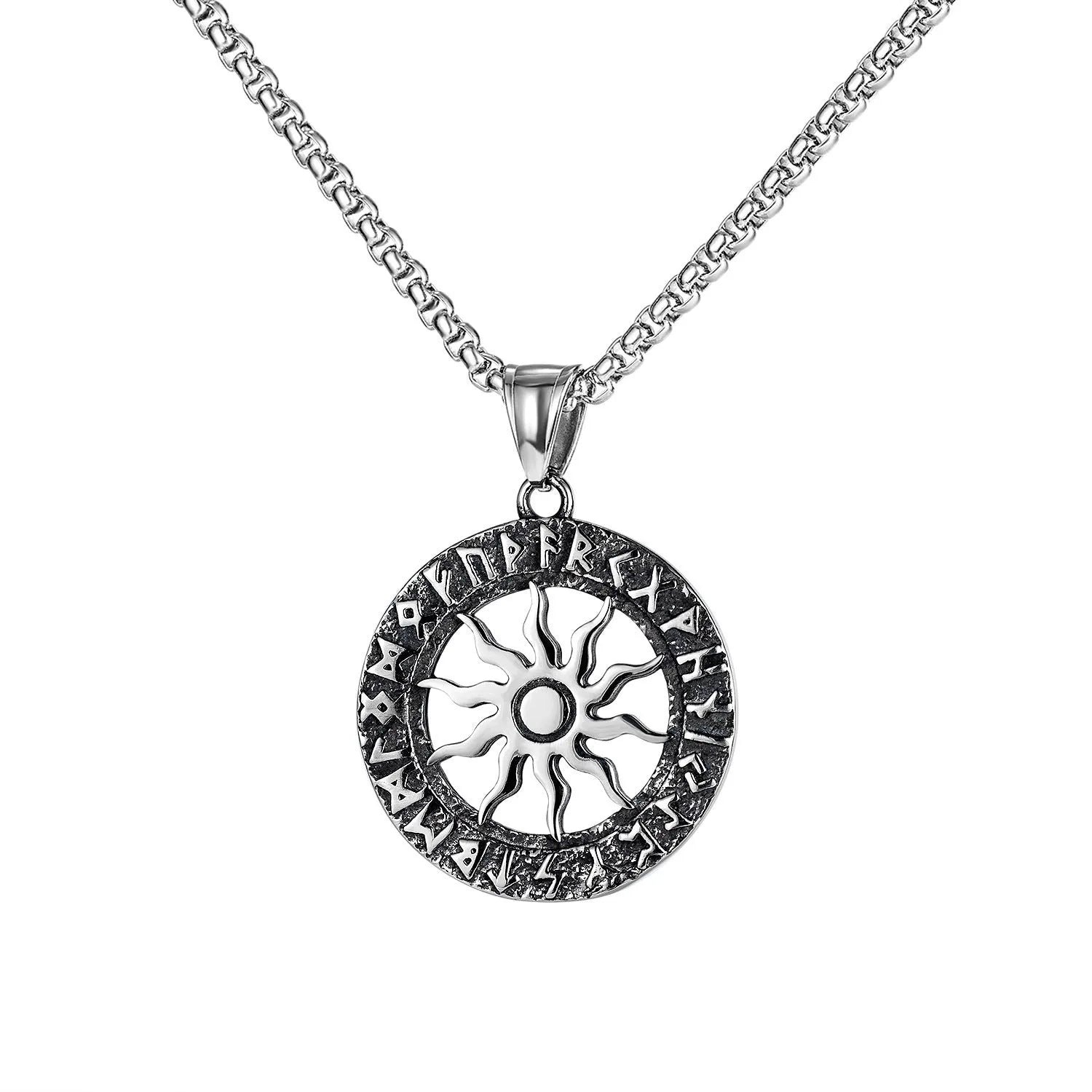 Men's silver stainless steel necklace with alloy skull pendant