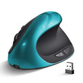 Three Generations wireless vertical ergonomic mouse in black, shown next to a laptop.