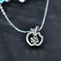Pure silver collarbone moissanite pendant with round stone on a dainty chain
