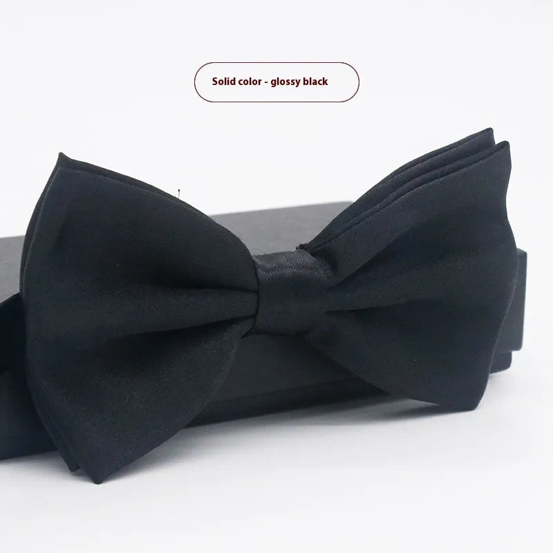Solid colour formal bow tie with flat head design in polyester fabric