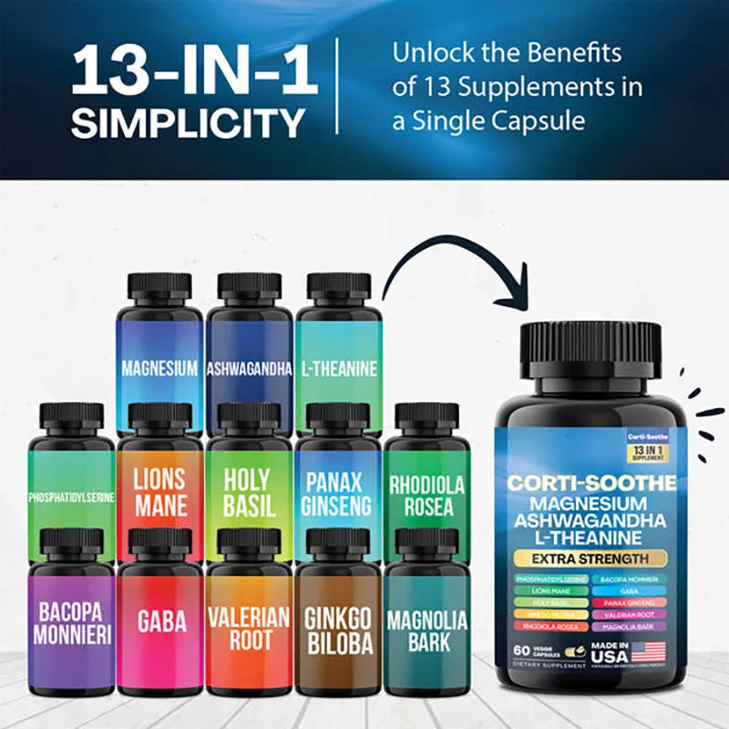 Bottle of 60 magnesium capsules with South African Drunken Eggplant extract