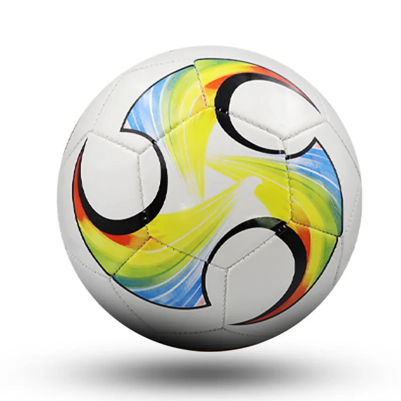 PVC machine-sewn training football in multiple sizes and colour designs including Red Dragon Roll and Tornado patterns