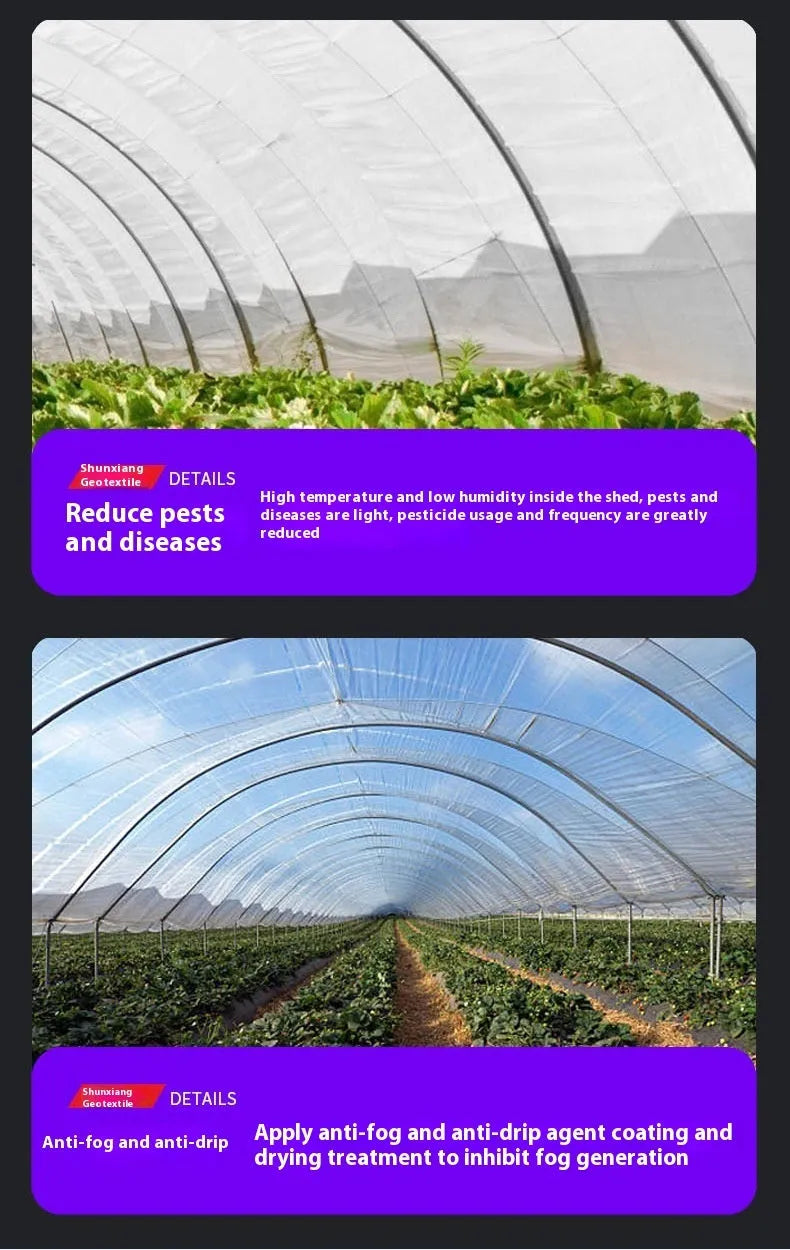 4×8 metre plastic greenhouse cold protection film for vegetable garden frost protection