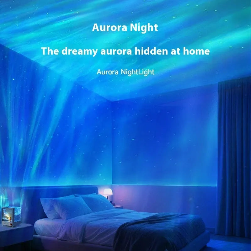 Aurora treasure box atmosphere projection lamp with star sea whale lighting effects