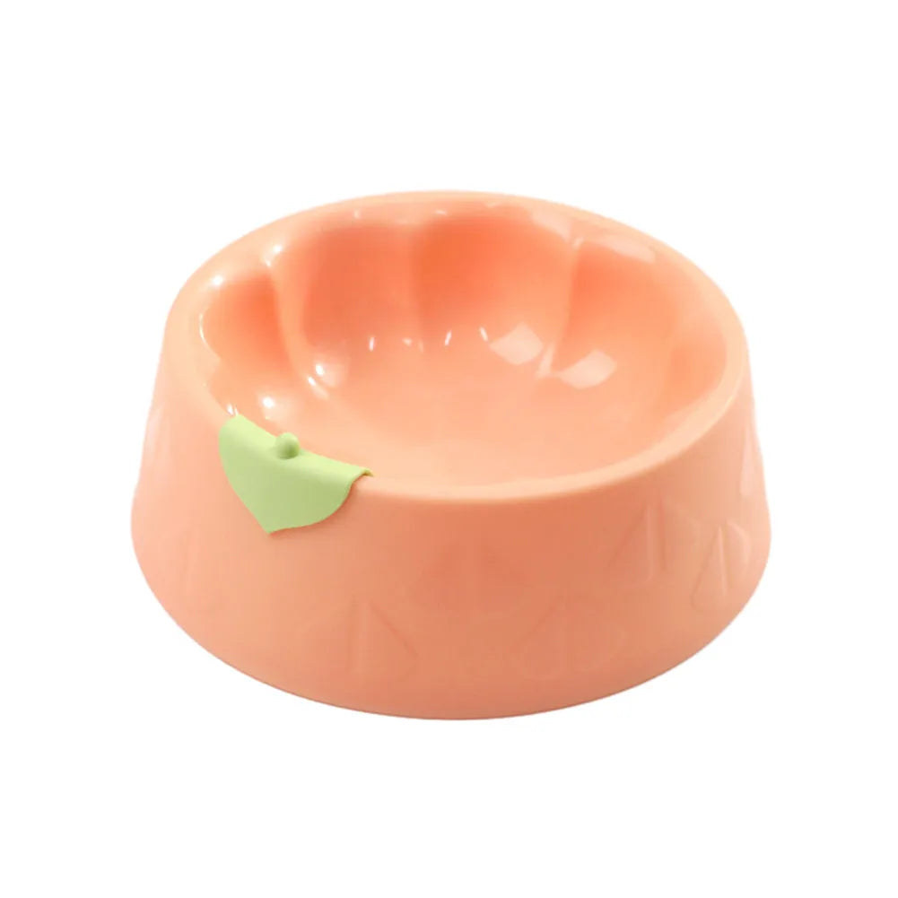 Plastic double pet bowl with flower design in blue colour showing food and water compartments