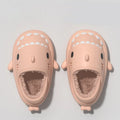 Haze blue shark slippers unisex EVA thickened plush winter house shoes with baotou style