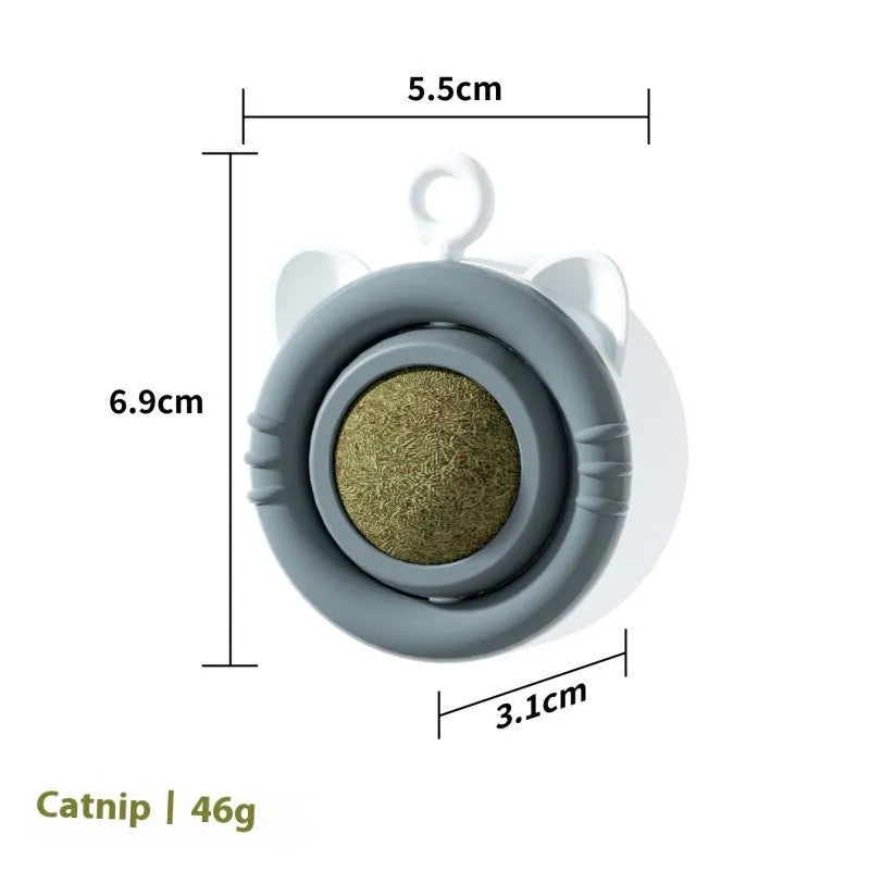 Cat toy molar mint pet snack self-hi toy ABS gnawing toy 6.9x5.5x3.1cm yellow green