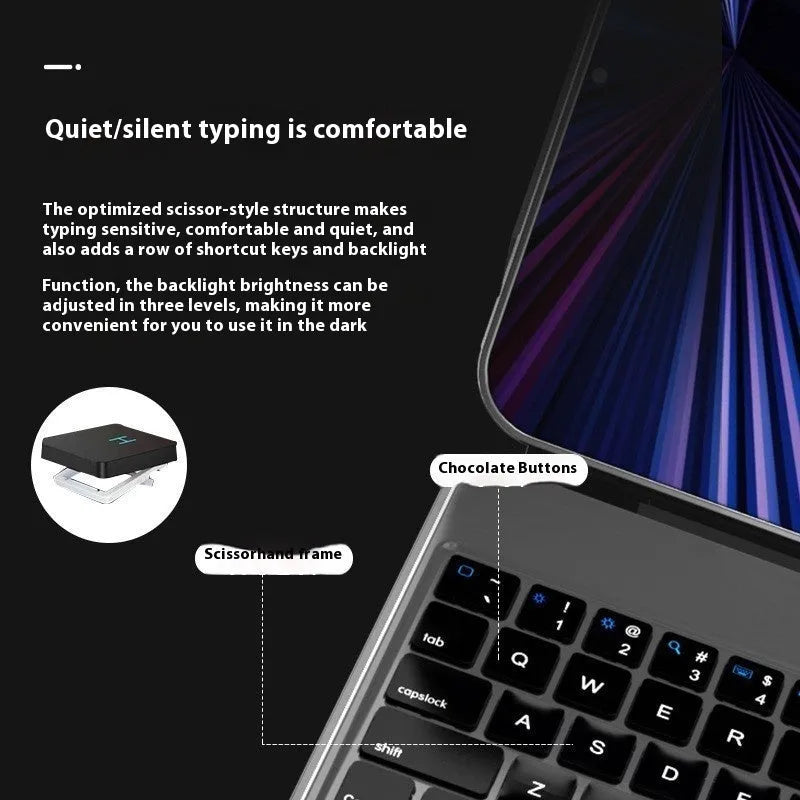 Bluetooth suspension keyboard with magnetic protective sleeve for iPad tablets in five colour options