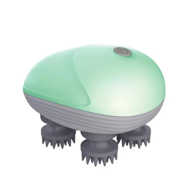 Electric cat massager with four rotating heads in blue colour