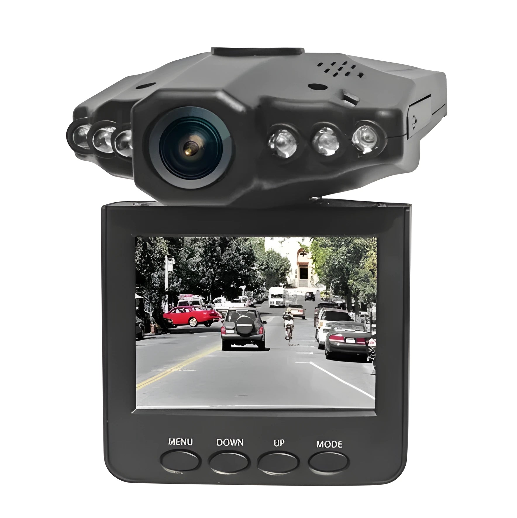 H198 HD six-light infrared night vision car DVR recorder with 2.4-inch screen