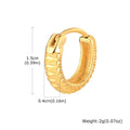 Stainless steel snake pattern hip hop ear rings in black or gold colour options