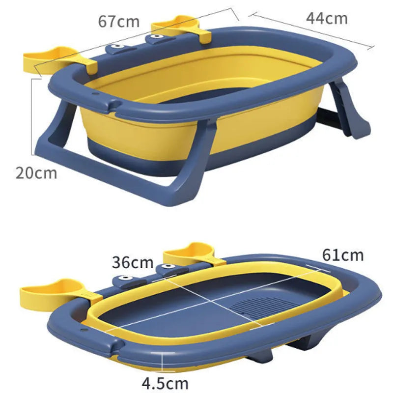 Blue foldable portable pet bath tub for small dogs and cats under 20 pounds