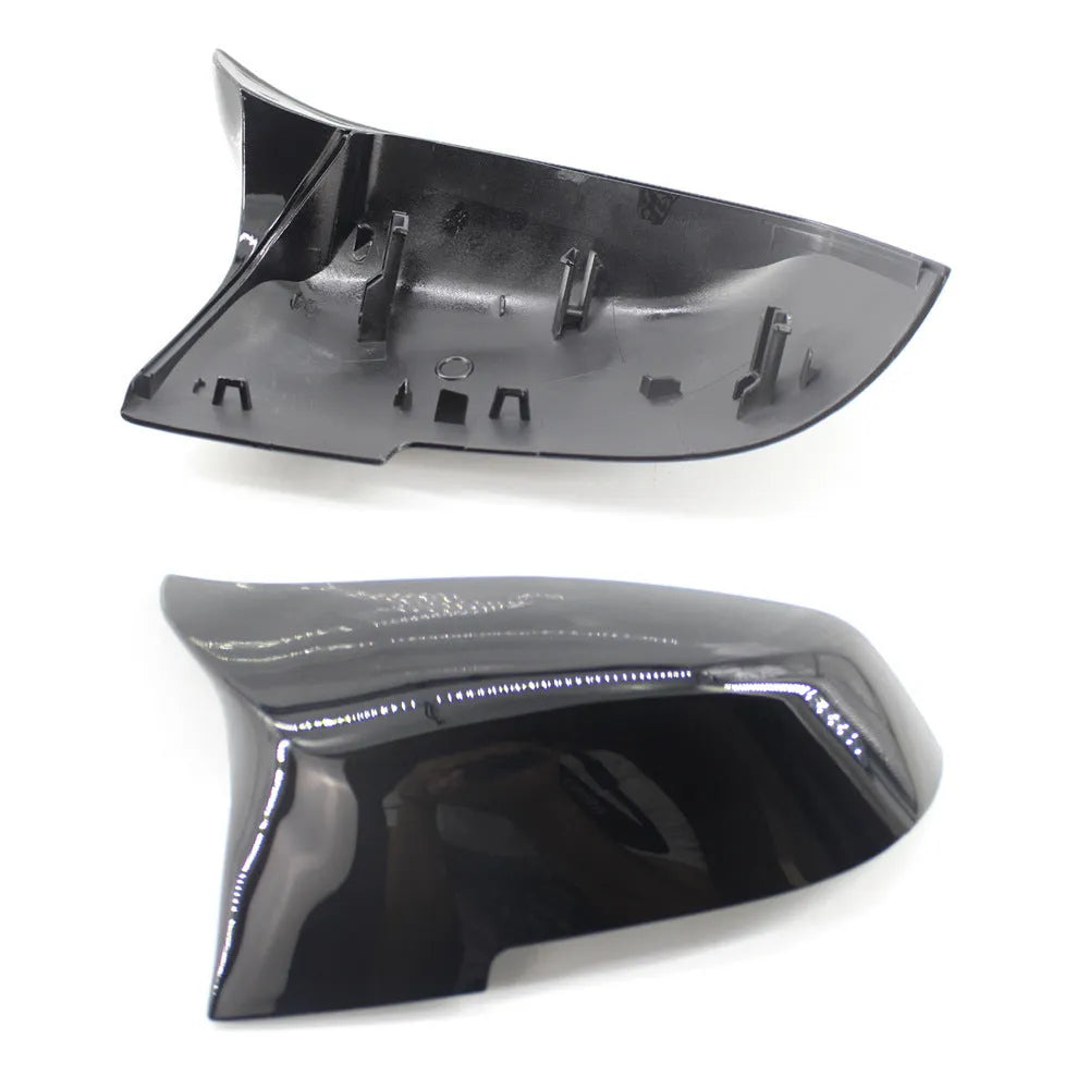 Modified horn rearview mirror shell in paint bright black for BMW 3 Series 4 Series