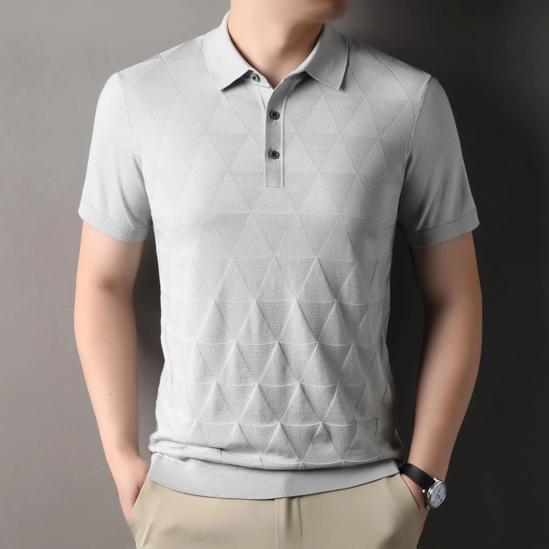 Men's thin ice silk t-shirt in lyocell fabric with short sleeves and regular fit