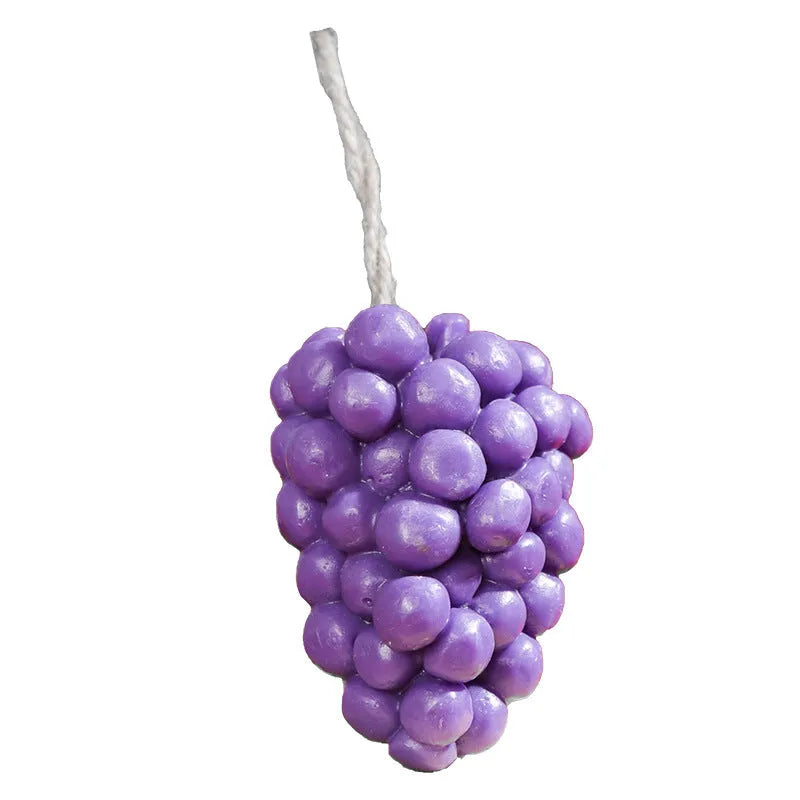 Grape handmade soap bar in purple colour with grape cluster design