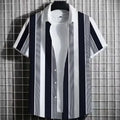 Men's striped linen T-shirt with 3D printed graphic in multiple colour options