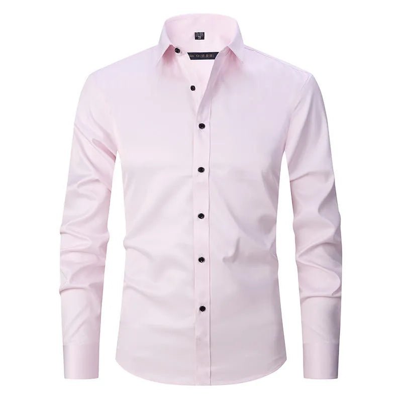 Men's stretch long sleeve work shirt in polyester available in multiple colours with Asian fit sizing