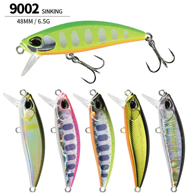 Japanese submerged mino fishing lure 48mm length for mandarin fish and snakehead in multiple colour options