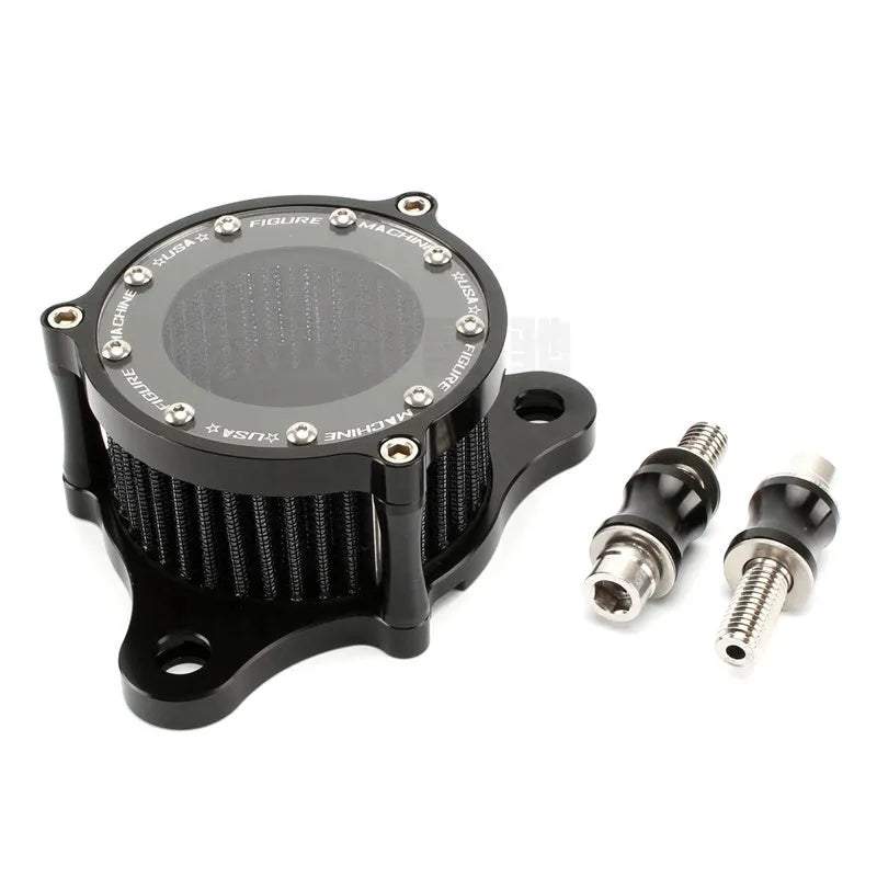 CNC aluminium motorcycle air filter with transparent glass cover for Harley Davidson XL883 1200X48