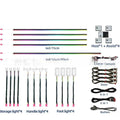 Car interior magic colour LED streamer with 18 lights and wiring harness