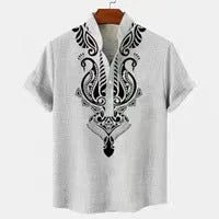 Men's striped linen casual shirt with button front in loose fit available in multiple colours