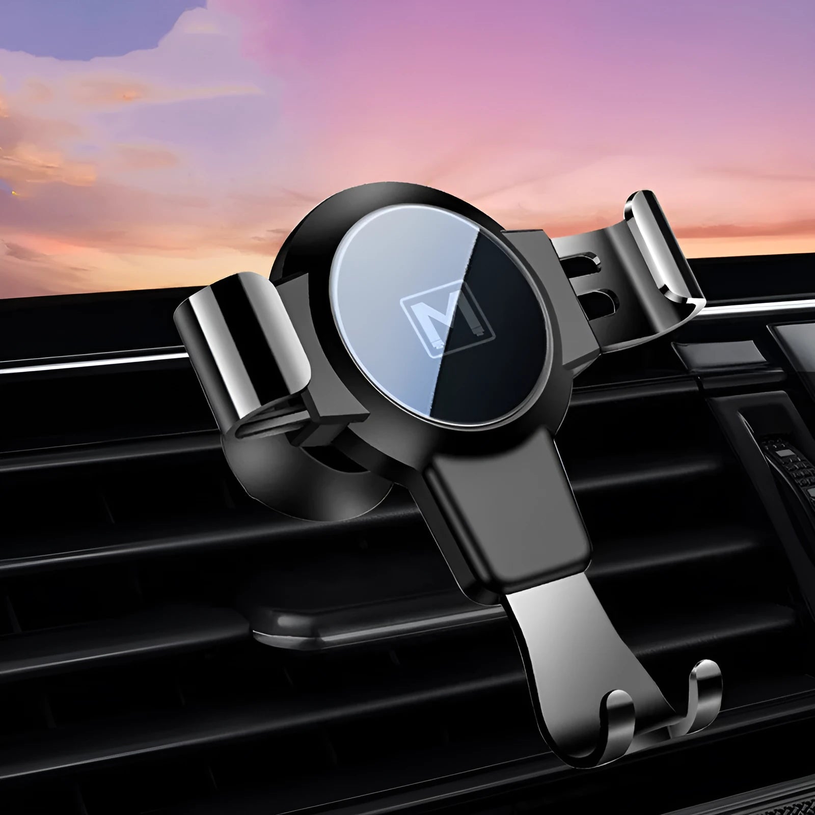S4 black mirror ABS mobile phone bracket mounted on car air conditioning vent holding smartphone