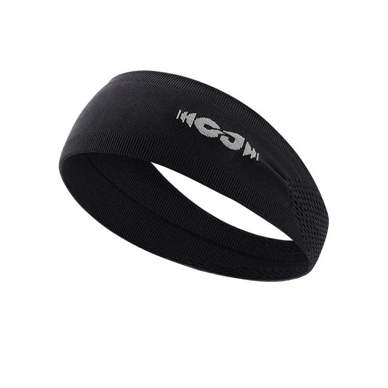 Seamless knitted sports hair band in black, gray, or blue for running and cycling