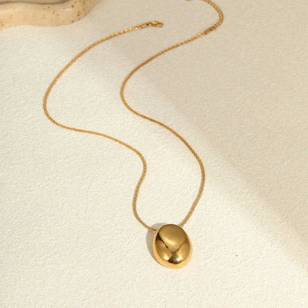 Gold geometric pendant necklace on adjustable 41-50cm stainless steel chain