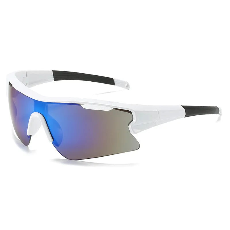 Windproof sports sunglasses with polycarbonate UV400 lenses in black frame grey lens option
