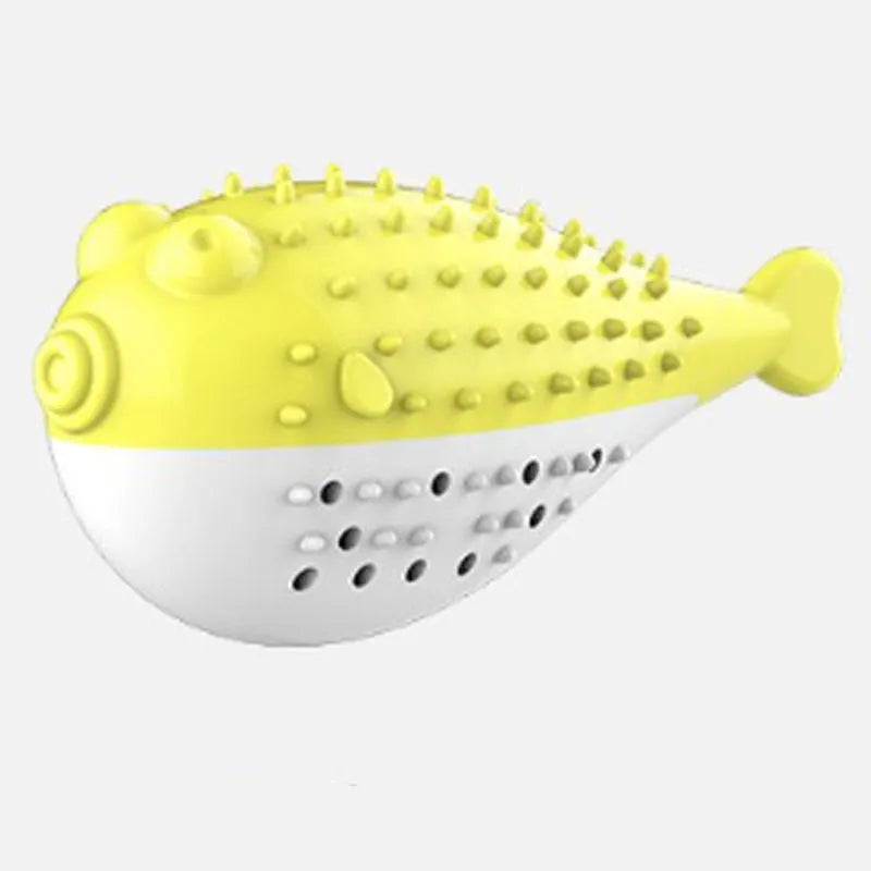 Silicone fish-shaped cat chew toy in blue, measuring 12.2 cm long for interactive play and teeth cleaning