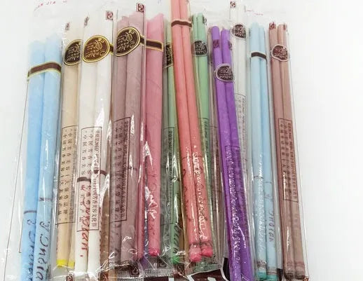 Beeswax scented ear candle sticks in assorted colours for ear therapy and cleaning