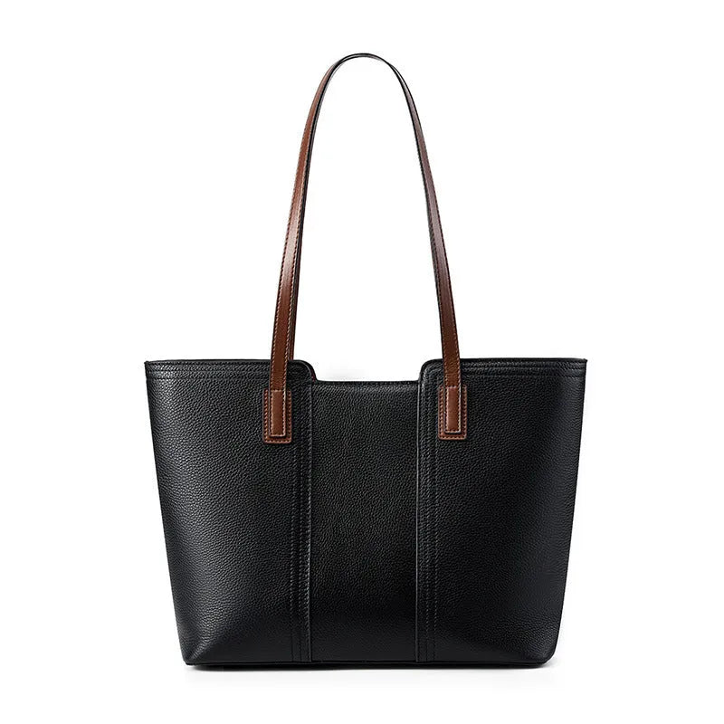 Genuine leather women's crossbody bag with multiple internal compartments in horizontal square design