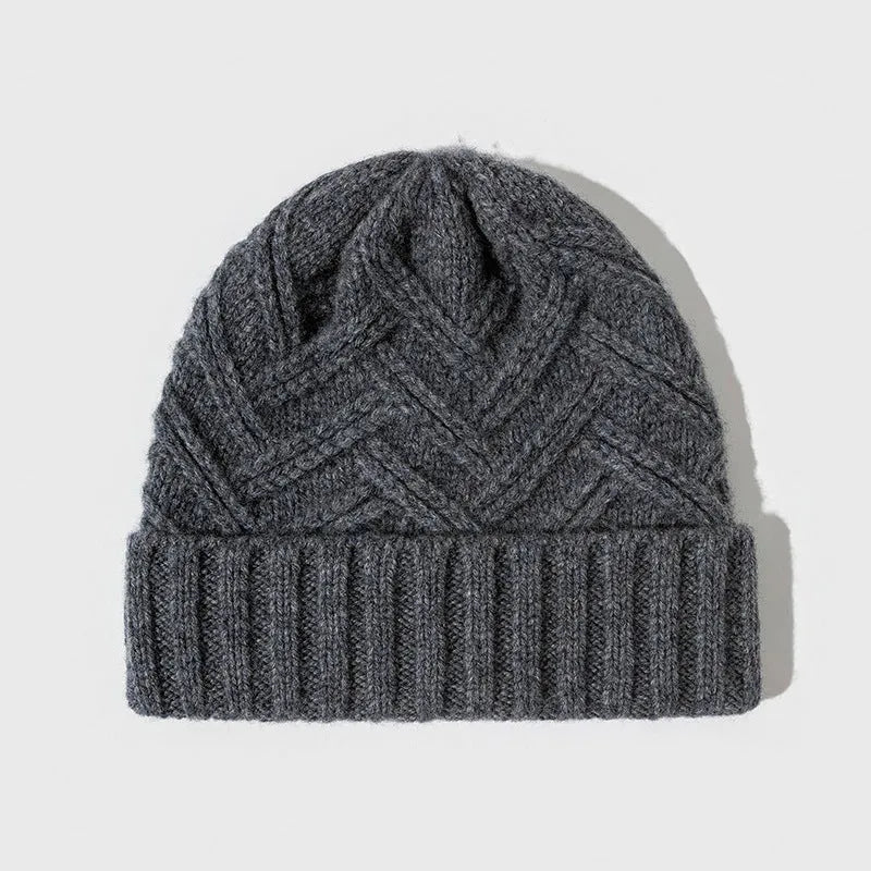 Wool women's knitted winter hat with dome crown in six colour options