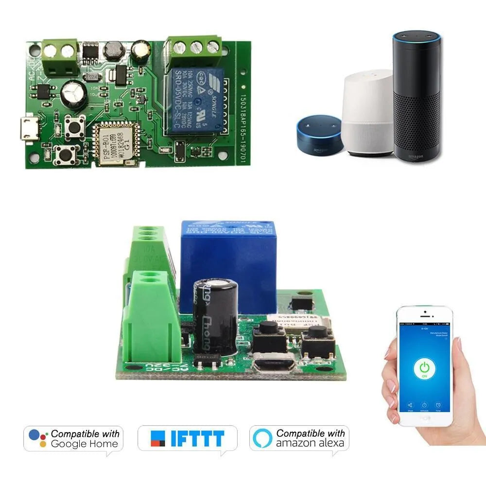 Self-locking interlock 1 way relay module 7-32V DC with PCB antenna and USB interface