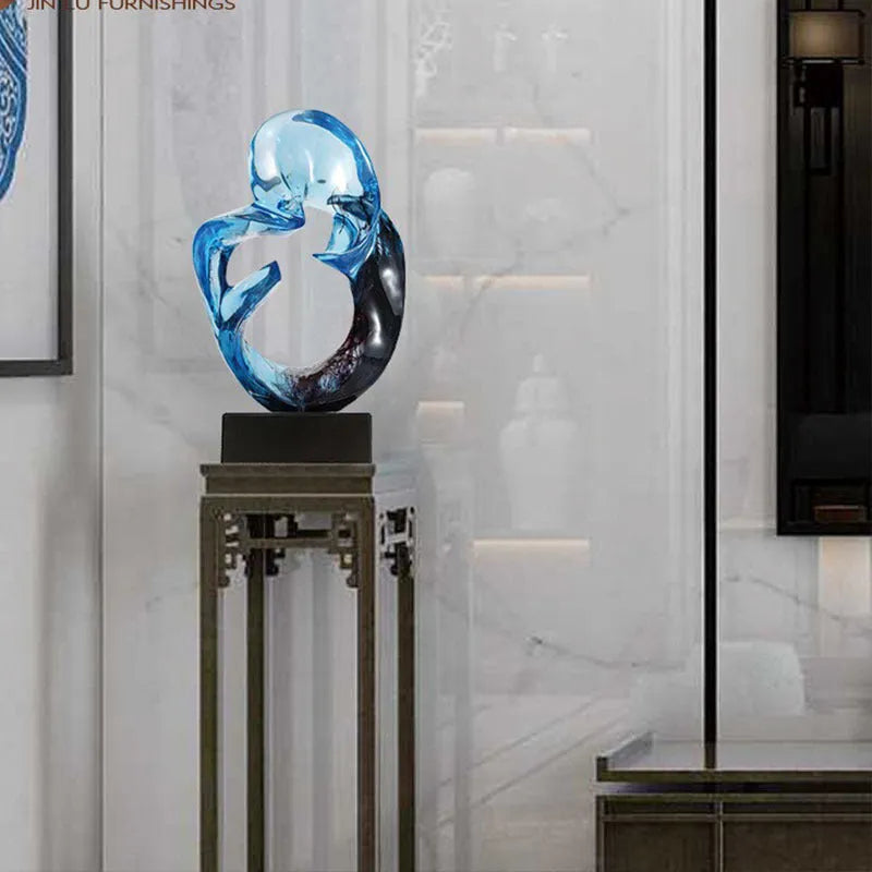 Transparent resin craft ornament in modern minimalist design showing glass-like clarity