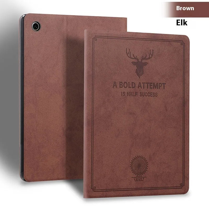iPad protective case with TPU leather clamshell design in multiple colour options