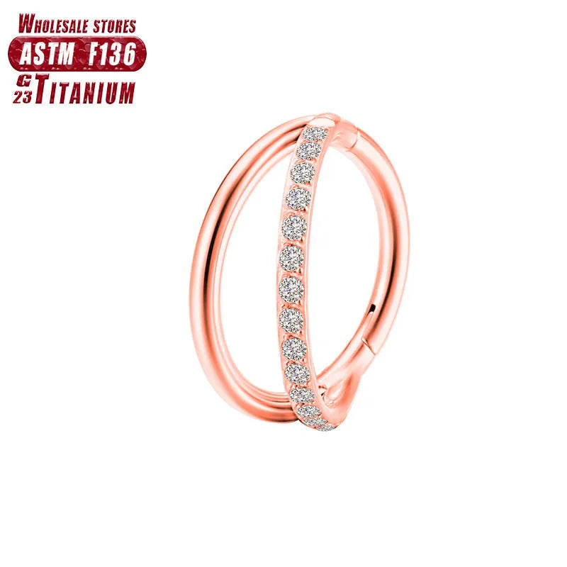Titanium alloy fork-style nose ring body jewellery shown in silver finish.
