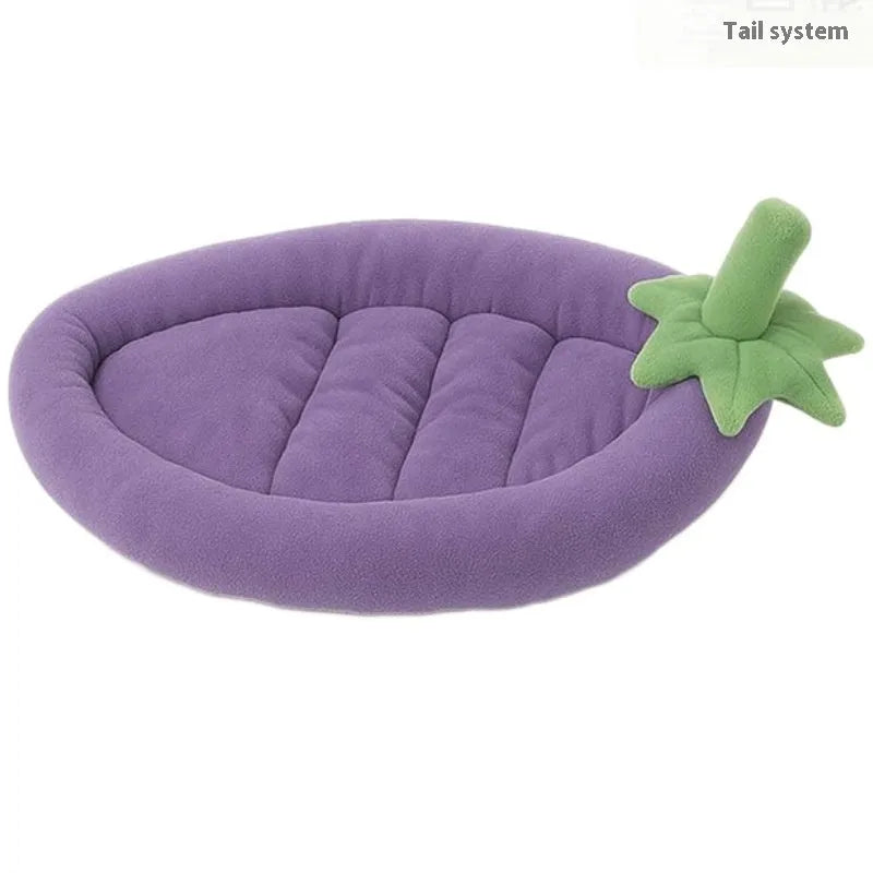 Washable cloth dog bed mat in purple colour, shown in a large XXL size