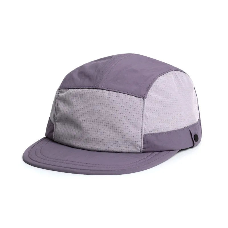 Polyester dome crown cap with soft tongue in multiple colour options showing breathable quick-drying construction