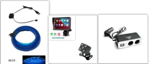 7-inch portable car smart display with retractable mount on a car dashboard showing navigation