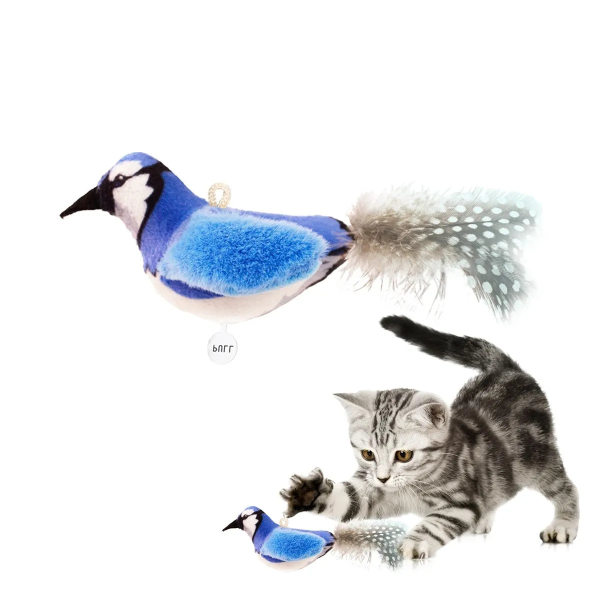 New Called Bird Simulation Cat Toy plush bird in four colour options for playful cats