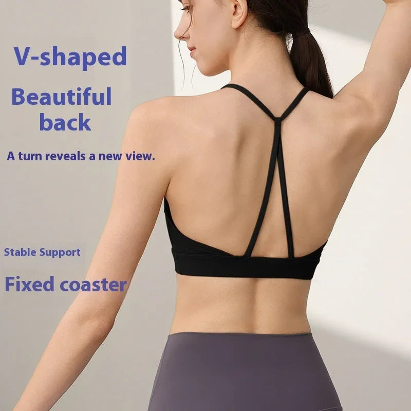 Women's high-strength nylon sports vest with fixed double-shoulder straps in five colour options