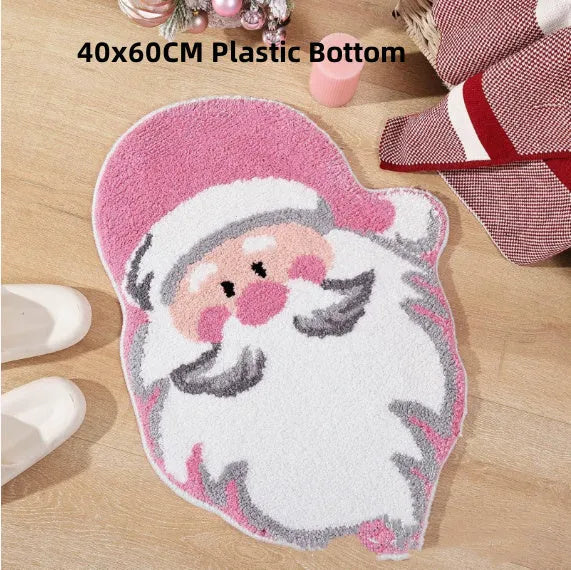 Christmas geometric pattern hallway mat with non-slip backing in multiple size options