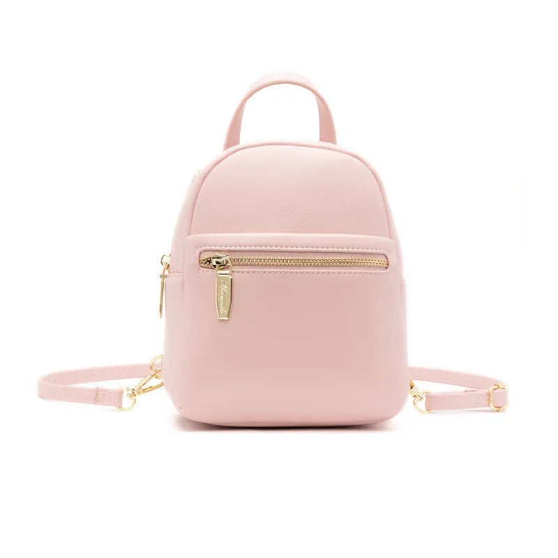 Soft PU mini backpack in street-trend style, shown in one of six available colours.