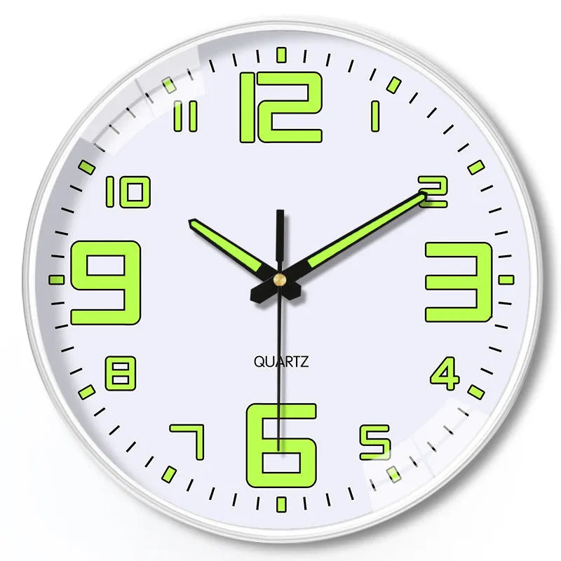 8 inch luminous wall clock with modern plastic case in 20cm diameter