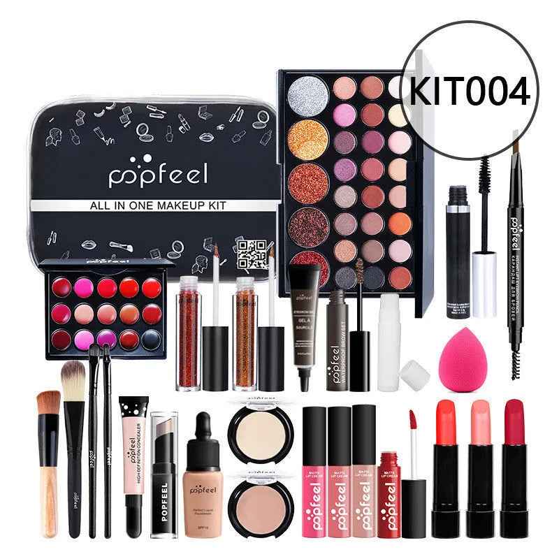 Beginner makeup set with concealer, eyeliner, and eyebrow pencil in natural colour
