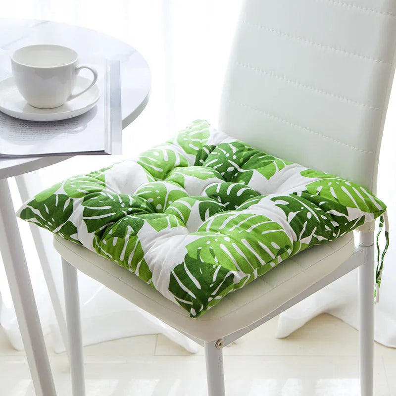 Square cotton linen chair cushion 40x40cm with polyester filling in home setting